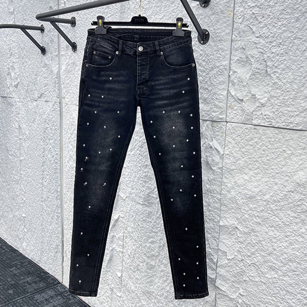 Ksubi Cross Embroidery All Over Skinny Jeans